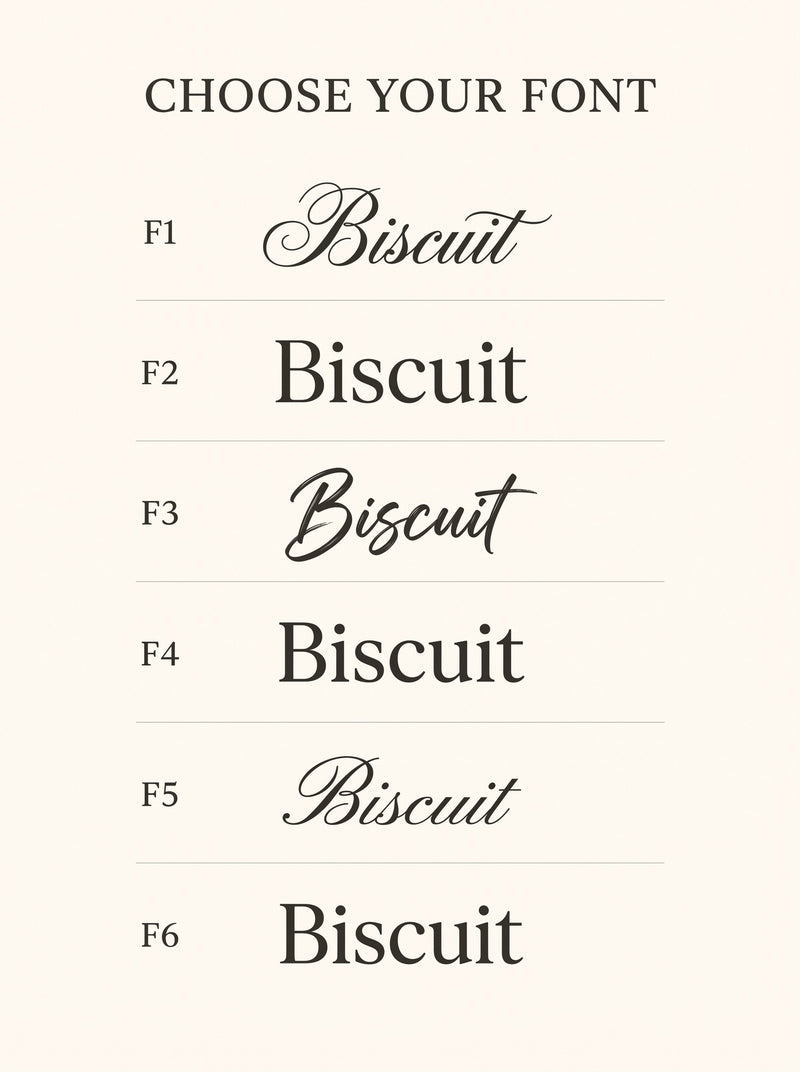 Font options infographic for pet name on blanket