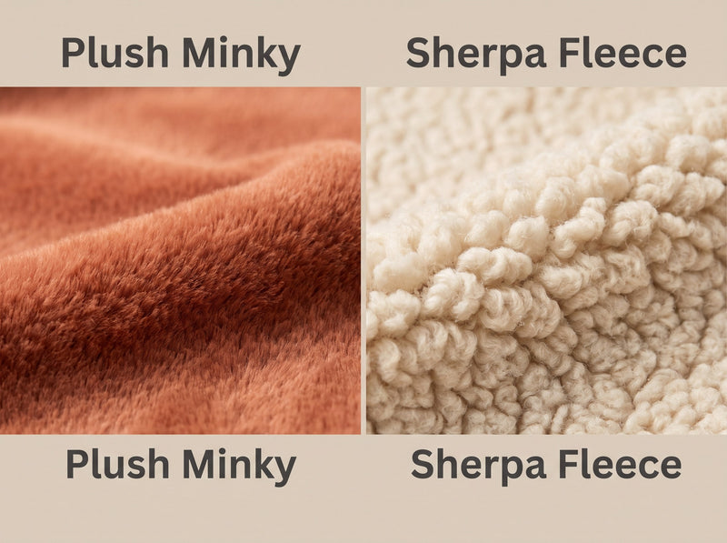 Close-up of soft plush minky blanket material