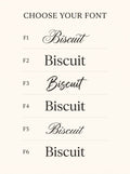 Font options infographic for pet name on blanket