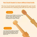 Dog being brushed with silicone toothbrush