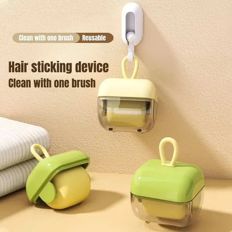 Lint roller removing pet hair from clothes