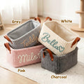 Personalized Dog Toy Basket - Grey XL