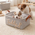 Personalized Dog Toy Basket - White Medium