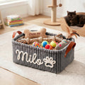 Personalized Dog Toy Basket - White XL