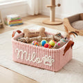 Personalized Dog Toy Basket - Pink Medium